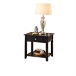 Bowery Hill End Table with Drawer and Shelf in Black