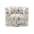 Bowery Hill Beige Upholstered Swivel Chair with Armrests