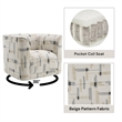 Bowery Hill Beige Upholstered Swivel Chair with Armrests