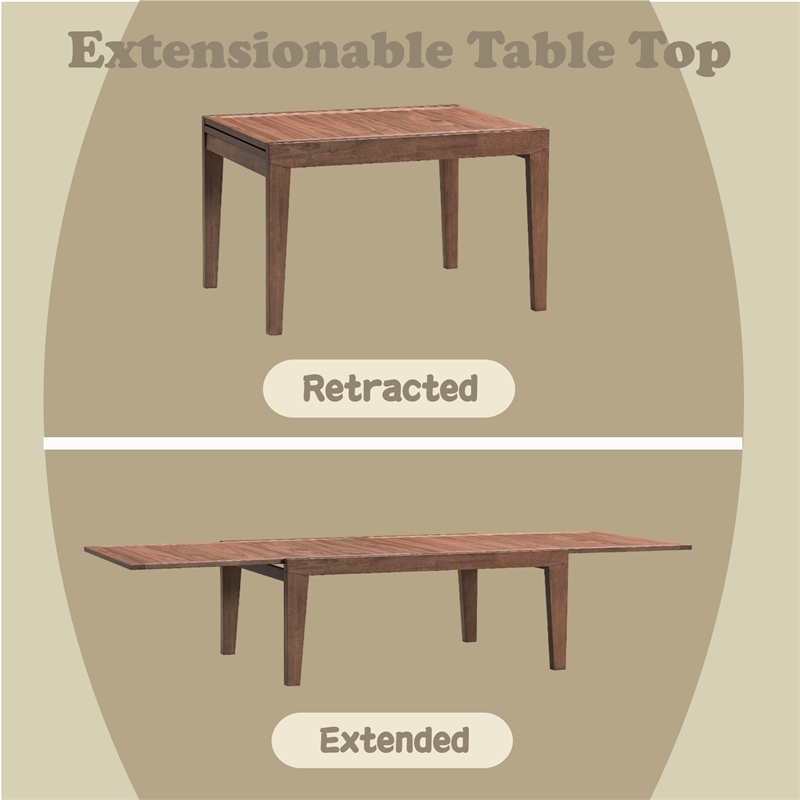 Bowery Hill Extendable Rectangular Dining Table in Walnut Finish