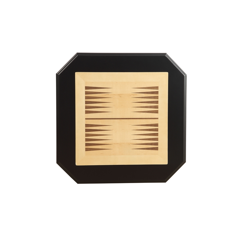 Bowery Hill Wooden Game Table with Drawers in Black
