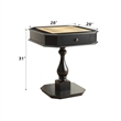 Bowery Hill Wooden Game Table with Drawers in Black