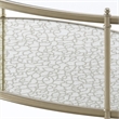 Bowery Hill Metal and Tempered Glass Oval Coffee Table in Silver