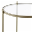 Bowery Hill Round End Table with Metal Frame and Tempered Glass Top in Silver