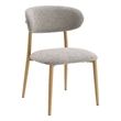 Bowery Hill Metal Dining Side Chair in Gray/Natural (Set of 2)