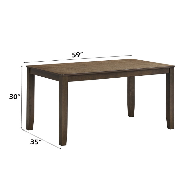 Bowery Hill Damica Dining Table in Solid Wood Walnut Finish