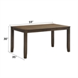 Bowery Hill Damica Dining Table in Solid Wood Walnut Finish
