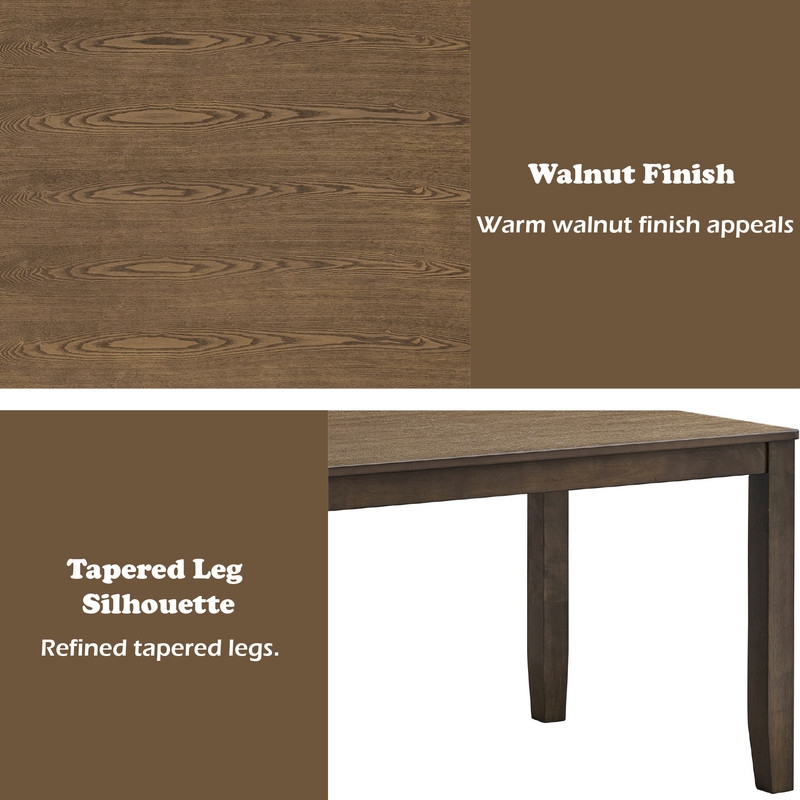 Bowery Hill Damica Dining Table in Solid Wood Walnut Finish