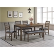 Bowery Hill Damica Dining Table in Solid Wood Walnut Finish
