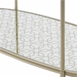 Bowery Hill Oval Metal Sofa Table with Tempered Glass in Silver Clear