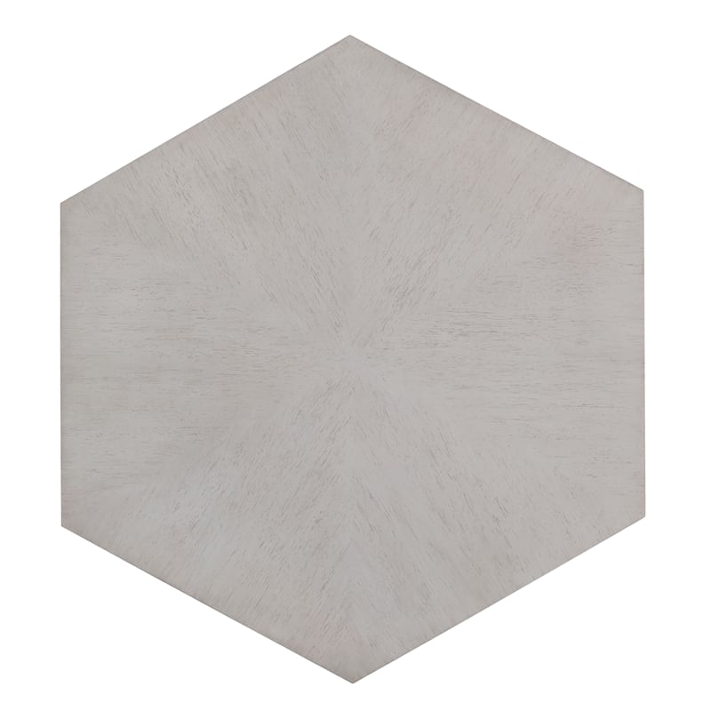 Bowery Hill Hexagonal Engineered Wood Coffee Table in Antique White