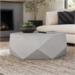Bowery Hill Hexagonal Engineered Wood Coffee Table in Antique White