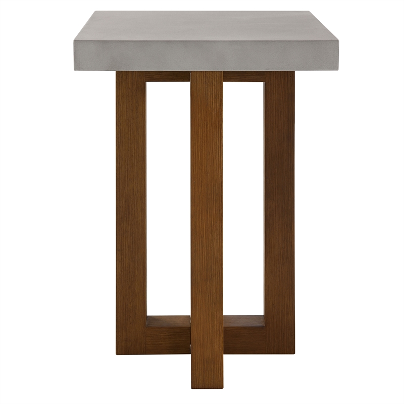 Bowery Hill Keven Composite Wood Square End Table in Walnut/Gray
