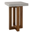 Bowery Hill Keven Composite Wood Square End Table in Walnut/Gray