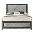 Bowery Hill Queen Bed in Gray with Tufted Linen Headboard and Frame
