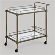 Bowery Hill Contemporary Metal Serving Cart in Antique Brass