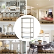 Bowery Hill Contemporary Metal Rack with Mirrored Shelves in Antique Brass
