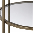 Bowery Hill Contemporary Metal Rack with Mirrored Shelves in Antique Brass