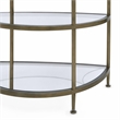 Bowery Hill Contemporary Metal Rack with Mirrored Shelves in Antique Brass