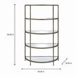 Bowery Hill Contemporary Metal Rack with Mirrored Shelves in Antique Brass