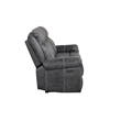 Bowery Hill Microfiber Upholstered Power Motion Sofa with USB in Dark Gray