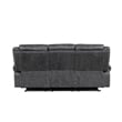 Bowery Hill Microfiber Upholstered Power Motion Sofa with USB in Dark Gray