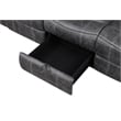 Bowery Hill Microfiber Upholstered Power Motion Sofa with USB in Dark Gray
