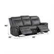 Bowery Hill Microfiber Upholstered Power Motion Sofa with USB in Dark Gray