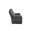 Bowery Hill Microfiber Upholstered Power Motion Loveseat with USB in Dark Gray
