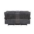 Bowery Hill Microfiber Upholstered Power Motion Loveseat with USB in Dark Gray