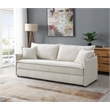 Bowery Hill Upholstered Sofa with Pull-Out Sleeper in Beige Chenille