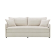 Bowery Hill Upholstered Sofa with Pull-Out Sleeper in Beige Chenille