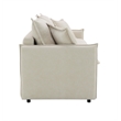 Bowery Hill Upholstered Sofa with Pull-Out Sleeper in Beige Chenille