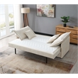 Bowery Hill Upholstered Sofa with Pull-Out Sleeper in Beige Chenille