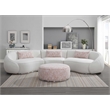 Bowery Hill Beige Fabric Upholstered Sectional Sofa with 3 Pillows