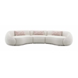 Bowery Hill Beige Fabric Upholstered Sectional Sofa with 3 Pillows