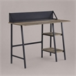 Bowery Hill Engineered Wood Desk with 2 Shelves in Rustic Oak and Black
