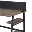 Bowery Hill Engineered Wood Desk with 2 Shelves in Rustic Oak and Black