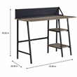 Bowery Hill Engineered Wood Desk with 2 Shelves in Rustic Oak and Black