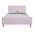 Bowery Hill Contemporary Pink Full Bed with Gold Metal Accents