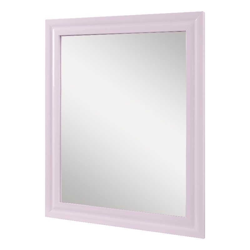 Bowery Hill Contemporary MDF Wood Mirror in Pink High Gloss Finish