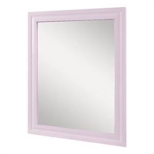 Bowery Hill Contemporary MDF Wood Mirror in Pink High Gloss Finish