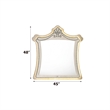 Bowery Hill Velvet Upholstered Wood Mirror with LED Lighting in Beige