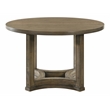 Bowery Hill Round Wood Dining Table in Weathered Oak Finish