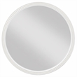 Bowery Hill Round Mirror with White Frame and Brown Walnut Veneers
