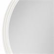 Bowery Hill Round Mirror with White Frame and Brown Walnut Veneers