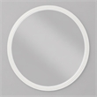 Bowery Hill Round Mirror with White Frame and Brown Walnut Veneers
