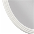 Bowery Hill Round Mirror with White Frame and Brown Walnut Veneers