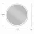 Bowery Hill Round Mirror with White Frame and Brown Walnut Veneers