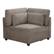 Bowery Hill Gray Linen Modular Wedge with Wooden Frame and Loose Cushions